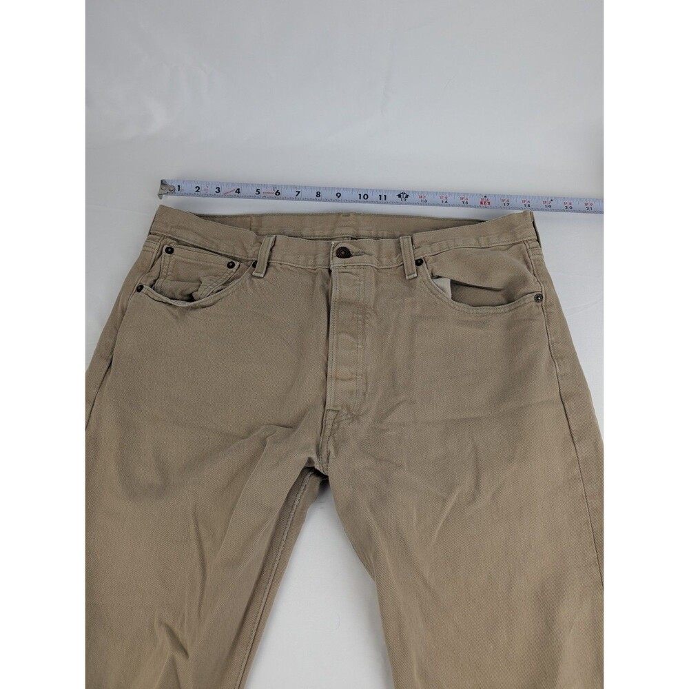 Men's 36x36 Levis 501xx Jeans Straight Beige Buttonfly Denim Cotton Medium Wash - Picture 7 of 9